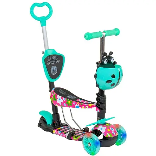 Самокат 5 в 1 Best Scooter 63-72х54х14 см Бірюзовий 000255066