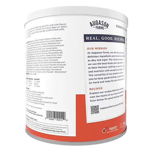 Картофельный крем-суп сублимированный с большим сроком годности 25 лет Augason Farms, 36 порций (101093) - фото 2