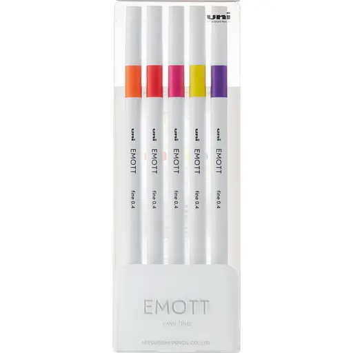 Набор лайнеров Uni Emott Fine Line Passion Color 0.4 мм 5 цветов (PEM-SY/5C.02PC) - фото 1