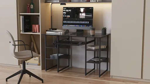 Компьютерный стол Тим 75x120x70 черный ДСП Сосна Кембра 16мм FRD-103974