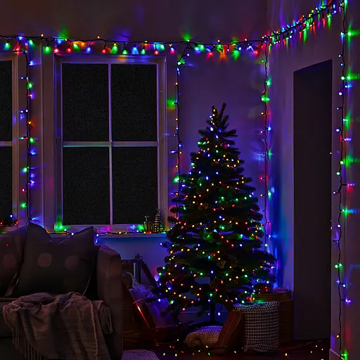 Новорічна гірлянда Різдвяна фея GarlandoPro 50 м 500 LED чорний дріт Мультиколор CF500L50MBML - фото 3