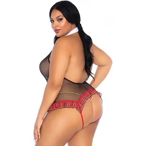 Костюм школярки Leg Avenue Schoolgirl XL/XXL, боді з краваткою - фото 2