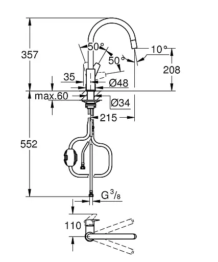 Змішувач для кухні Grohe BauEdge New 30536000 Хром - фото 5