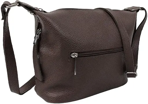 Женская кожаная сумка Borsacomoda темно-коричневая sum0028713 - фото 5