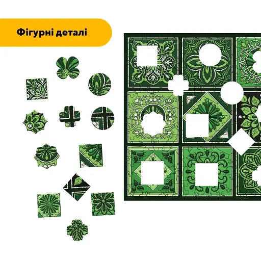 Деревянный фигурный пазл Плитка Чарівна, А5, Деревянная коробка 35 элементов - фото 3