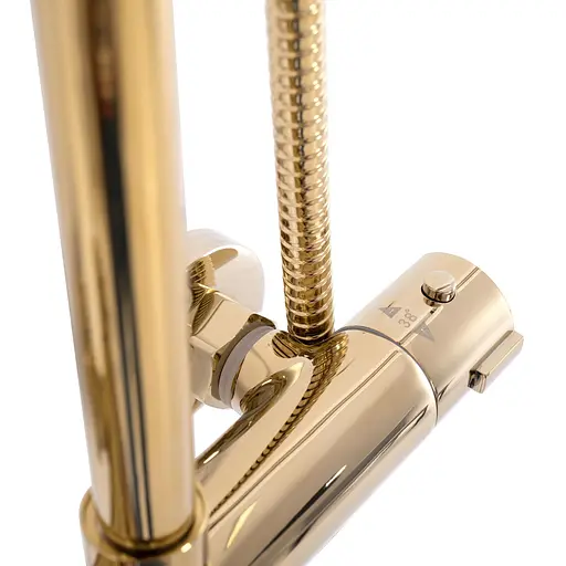 Душовя система Rea Bliss з термостатом gold REA-P8806, Золотий - фото 9