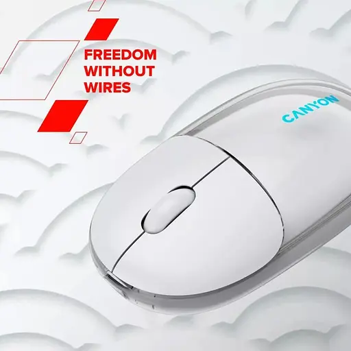 Миша Canyon OnClick 24 BT/ Wireless Transparent/White (CNS-CMSW24W) - фото 10