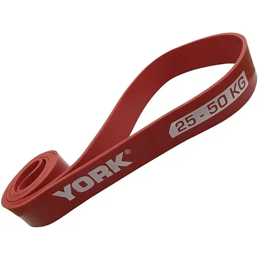 Резинка для фитнеса York Fitness 25-50кг - 2080x45x4,5 мм, красный