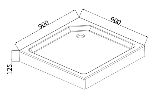 Душевой поддон с сифоном Mixxus Cubic ST01-90x90x13 диаметр слива 52 мм MI6917 Белый - фото 4