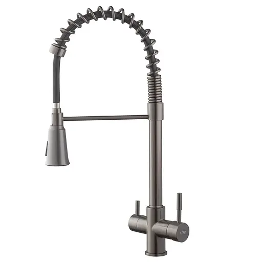 Смеситель для кухни на две воды с гибким изливом Koer KB-72025-07 KR5016 Графит - фото 1