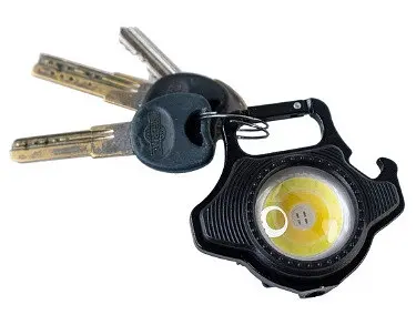 Міні ліхтарик брелок Rablex RB-437 COB біле жовте червоне світло світильник кишеньковий з карабіном відкривачем - фото 2