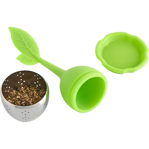 Заварник ситечко для заваривания для чая силиконовый в форме листочка Салатовый 88269 - фото 6