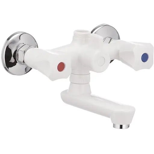 Смеситель для ванны PLAMIX Omega-142 белый (без шланга и лейки) (PM0021) - фото 1