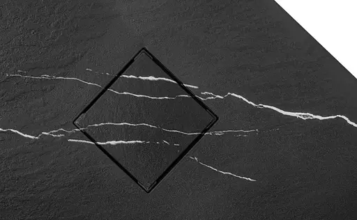 Душовий піддон Rea Bazalt 90x90 carrara black REA-K7003 Мармур - фото 4