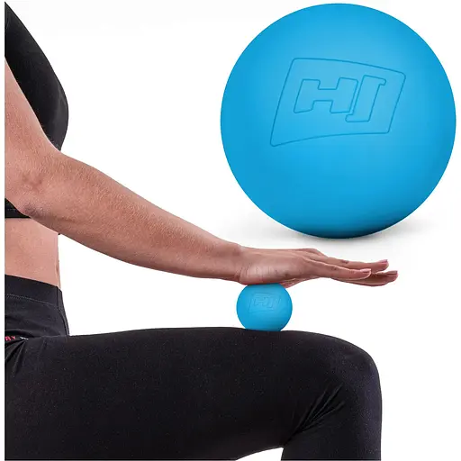 Силиконовый массажный мяч Hop-Sport HS-S063MB 63 мм голубой - фото 2