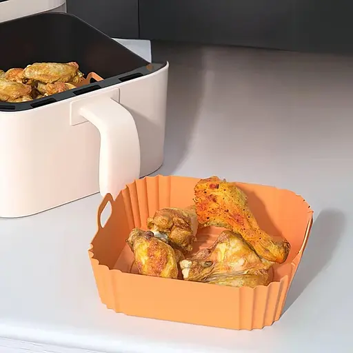 Квадратная силиконовая форма для аэрогриля, духовки и мультипечи 21.5х21.5 см Черный 88173 - фото 9