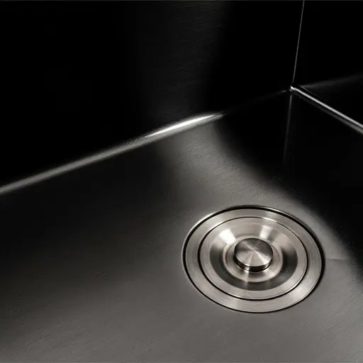 Кухонная мойка PVD черная 78x50 R Platinum Handmade (круглый сифон 3.0/0.8), Черный - фото 7