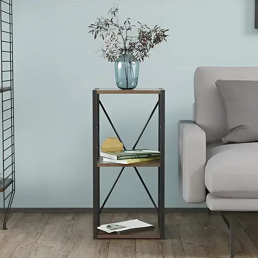 Етажерка 3/34 Ferrum-decor Серії Коннект 73x34x28 чорний ДСП Дуб Сонома Трюфель 16мм (FRD-104293)