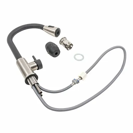 Смеситель для кухни с выдвижным изливом Platinum KT 8203 (8614) Карбон комби Черный - фото 2