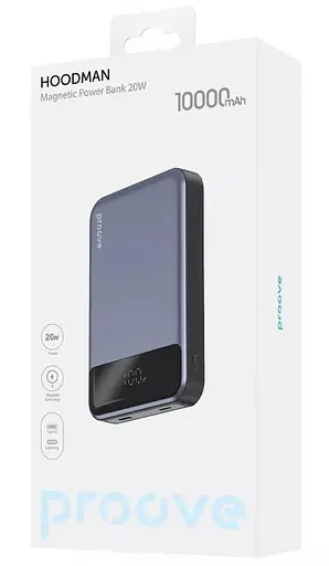 Павербанк Proove Hoodman Magnetic Gray 10 000 mAh / 20 Вт (PBH120010003) - фото 2