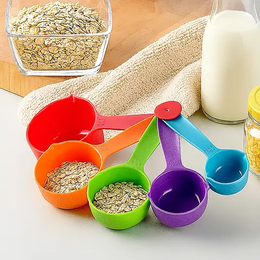 Набор мерных стаканчиков из прочного пластика, 5 штук (250 мл, 125 мл, 80 мл, 60 мл, 30 мл), Kitchen Master 87556 - фото 4