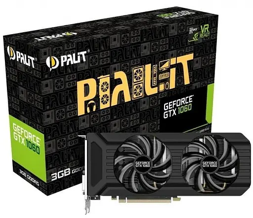 Видеокарта Palit GTX 1060 3Gb Dual Fan (NE51060015F9-1061D) (GDDR5, 192 bit, PCI-E v3.0) Б/у - фото 4