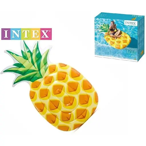 Надувний матрац Intex 58761 Ананас. Розміром 216x124 см. Двомісний матрац для плавання - фото 2