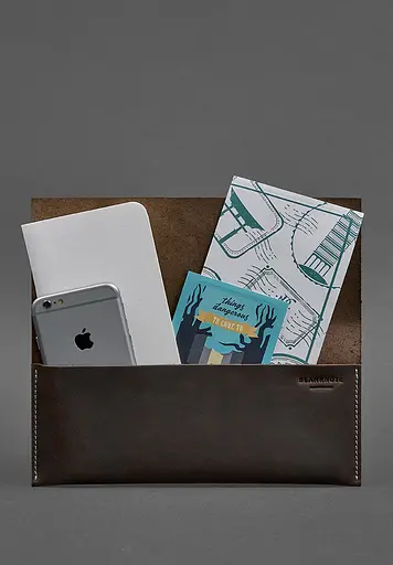 Кожаный женский тревел-кейс Voyager 1.0 темно-коричневый с бирюзовым. - фото 3