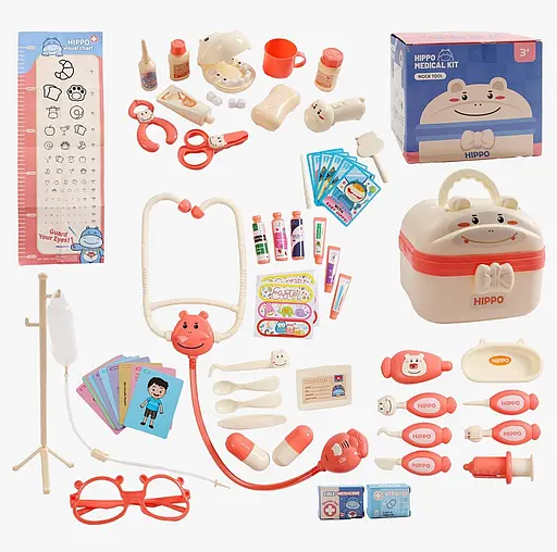 Набор врача HZ 888 B стетоскоп, термометр, подсветка, шприц, очки, аксессуары, в коробке (0504849485170) - фото 1