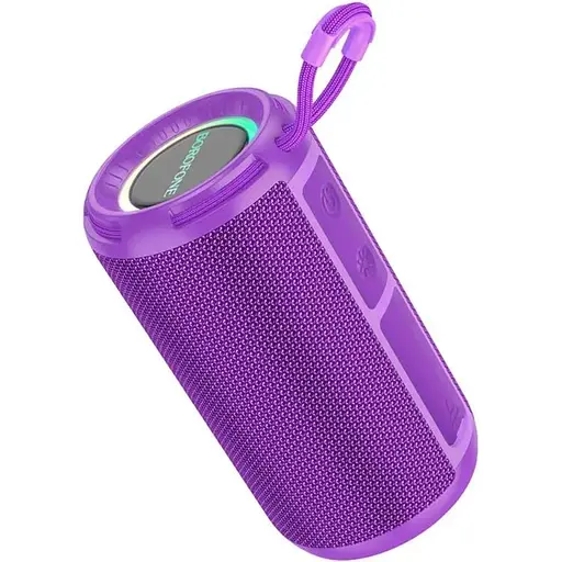 Портативная bluetooth колонка Borofone BR37 TWS с LED подсветкой фиолетовый - фото 1