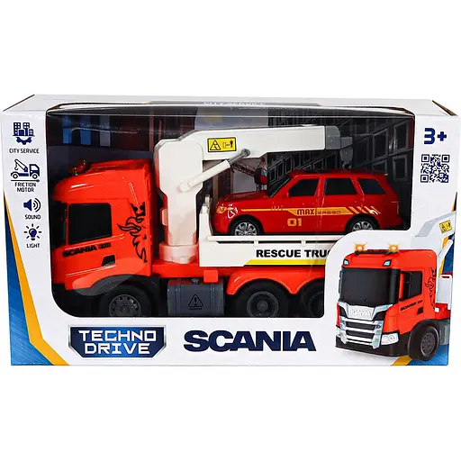 Автомобиль TechnoDrive Big Truck Эвакуатор Scania с машиной (6408KS) - фото 9