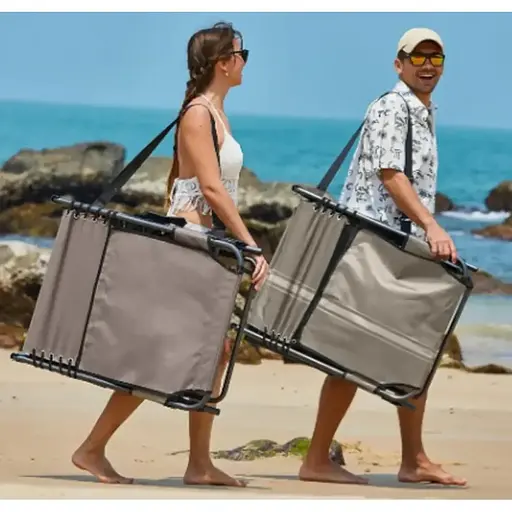 Шезлонг KingCamp Magnolia B10 Plus Grey/White - фото 7