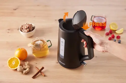 Gorenje Електрочайник 1.7 л, Strix контроль, чорний матовий - фото 2