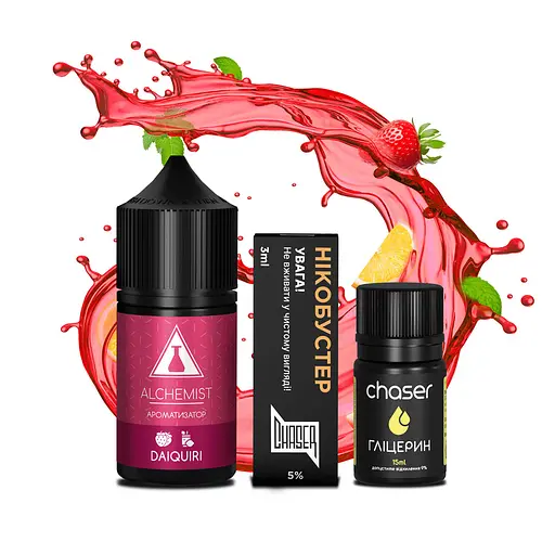 Набор компонентов для самозамеса солевой заправки ALCHEMIST FL 30 мл Daiquiri Клубника с Лимоном, 0-50 мг (18099)