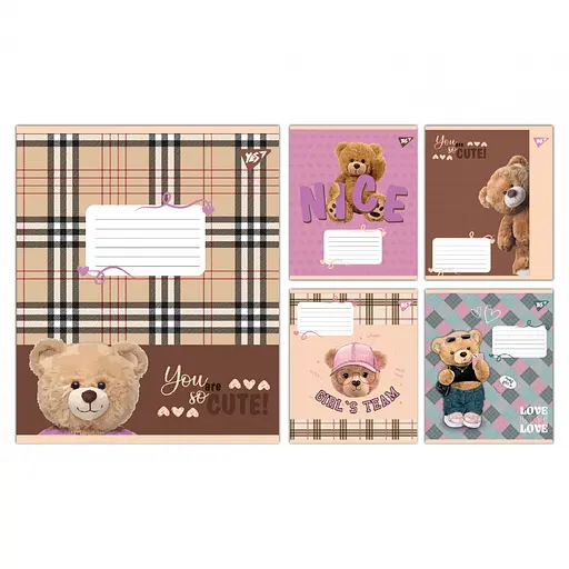 Зошити учнівські 36 аркушів лінія Yes You are cute, 15 шт. в упаковці