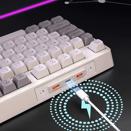 Механическая беспроводная клавиатура MEETION MK14 з RGB подсветкой белая - фото 16