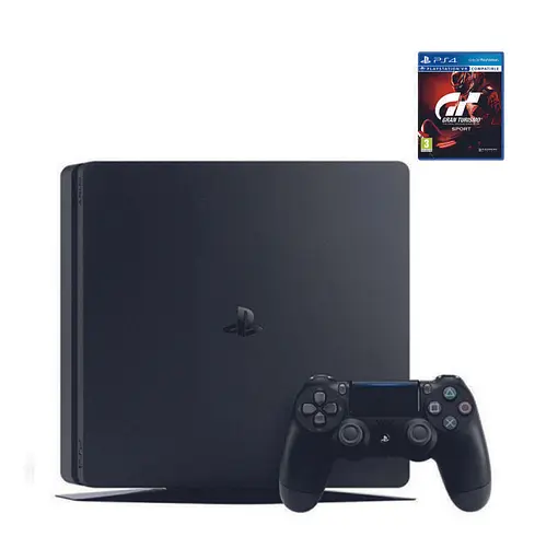 Консоль Sony PlayStation 4 SLIM 1TB Black обслуженая + Геймпад беспроводной DualShock 4 + Gran Turismo Sport + гарантия б/у