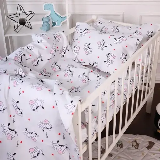 Комплект постельного белья MirSon Бязь Kids Time 20-0040 Cute white zebra 160x220 см (2200009640278) - фото 1