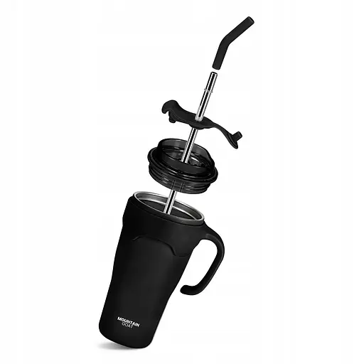 Термокружка Mountain Goat со соломинкой 0.65 л Black (P-5905973406123) - фото 4