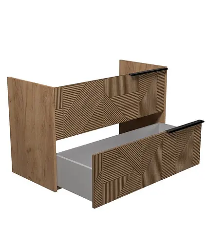 Тумба Мойдодир Cubic 100-A підвісна під умивальник дуб обпалений - фото 3