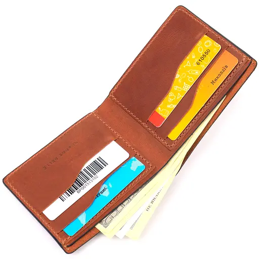 Мужской кожаный кошелек Grande Pelle 11.5х9х1 см acs0023998 - фото 4