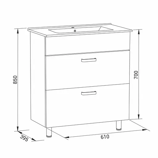 Тумба підвісна RJ Jet-L з умивальником RJ Jenor Білий - фото 2
