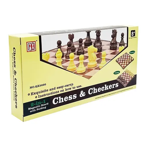 Набір настільних ігор "Шахи та шашки" 2 в 1 YG Toys QX2680, 25х15х4 см, 48 фігур - фото 1