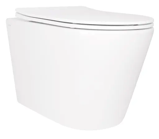 Унитаз подвесной Qtap Scorpio Ultra Quiet, с сиденьем Slim Duroplast/Soft-close/Quick relase QT14332380ASW - фото 1