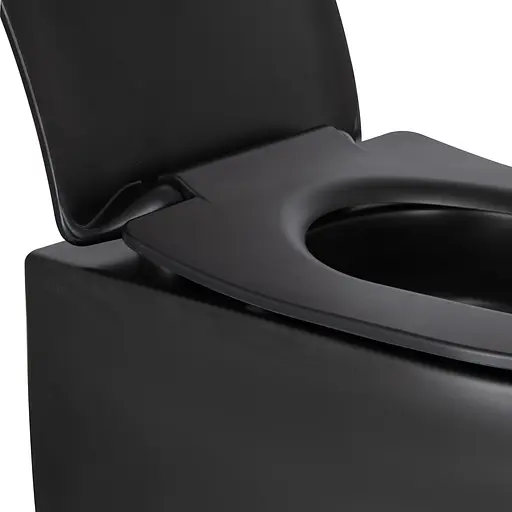Унитаз подвесной Qtap Taurus безободковый с сиденьем Soft-close QT2433084EUQMB, Черный матовый - фото 6