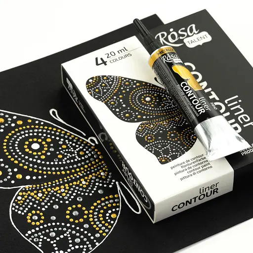 Набір контурів універсальних Rosa Talent класичні кольори та металіки 4х20 мл - фото 4