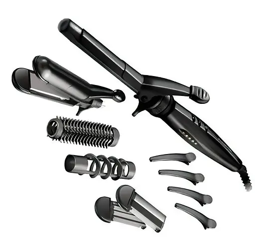 Мультистайлер Remington Multistyle, 25 Вт, температурних режимів 5, 110-190С, 5 насадок, кейс, аксесуари, кераміка, тефлон, чорний - фото 3