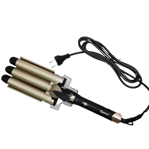 Плойка для волосся 3 хвилі Geemy GM 2988 для великих локонів кераміка турмалінове покриття - фото 1