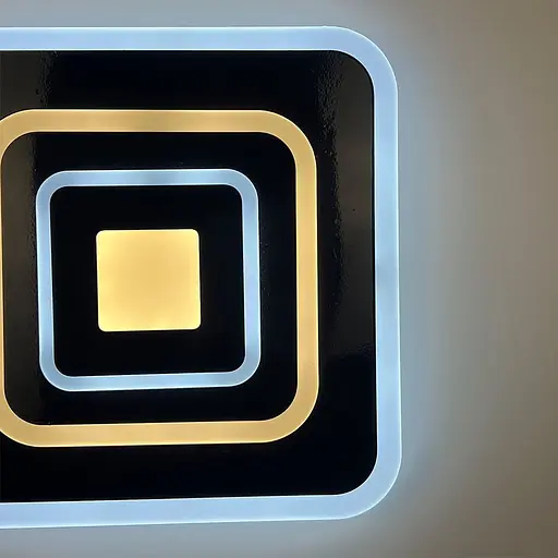 Світлодіодний чорний світильник з матовим акрилом 35х35 см | Line F | Арт. 2234-350 BR BK - фото 6