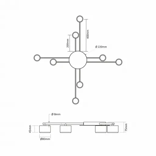 Світильник Videx під лампу 8xGX53 накладний Білий VL-SPF22B-W - фото 4
